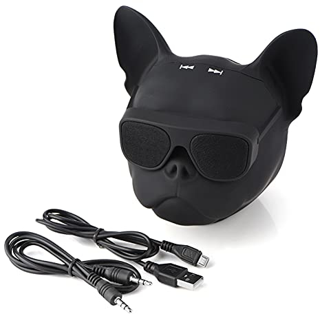 Serlium Drahtloser Bluetooth-Lautsprecher für Hunde, Bulldog-Lautsprecher, Bulldog-Bluetooth-Lautsprecher, tragbarer Stereo-Sound-Musik-Player in Hundeform für die Home-Party-Bar