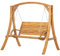 Outsunny Outdoor 2 Seater Garden Swing Seat Swing Chair, Wooden Swing Bench Seat, Brown