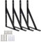 Heavy Duty Shelf Brackets Triangle Shelving Brackets Right Angle Wall Mounted Shelf Supporters Black 12 Inch Set of 4