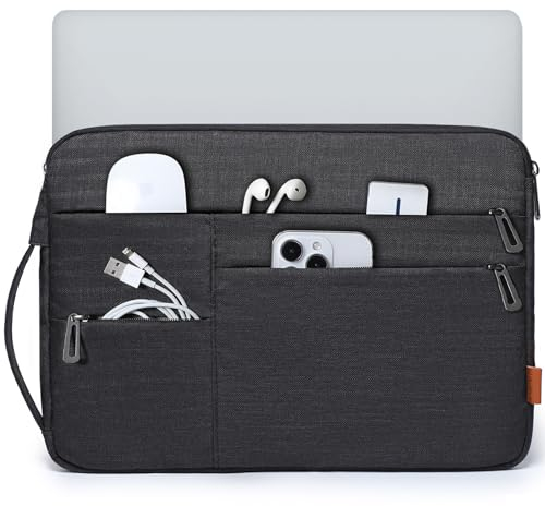 HYZUO Funda Ordenador Portátil 13,3-14 Pulgadas Con Manijas Laterales Para MacBook Pro 14 M3/M2/M1 Pro/Max A2992 A2918 A2779 2024-2021, 13,5-13,8 Surface Laptop/Book, MacBook Air 13, Negro