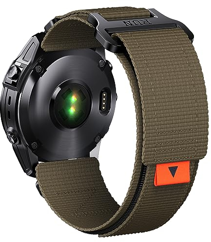 Für Garmin Fenix 6X Pro/6X/7X/5X/7X Pro/5X Plus Armband, 26mm Ersatzarmband für Instinct 2X, Fenix 3/3 HR, Descent MK1/MK2i/MK 2/MK 3, Epix Pro 51mm, Enduro/Enduro 2 (Armeegrün)