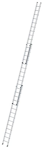 PROREGAL Sprossen-Schiebeleiter 3-teilig ohne Traverse 3x12 Sprossen | Leiter, Teleskopleiter, Trittleiter, Bockleiter, Sprossen-Doppelleiter