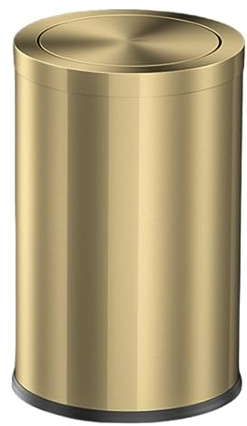 NALsa Papelera delgada dorada con tapa para baño - Papelera pequeña y elegante Papelera delgada y que ahorra espacio con tapa Perfecta para baños y espacios pequeños 9L