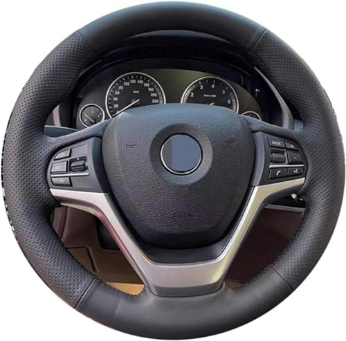 Handgenähter Auto-Lenkradbezug aus schwarzem Leder, für BMW F20 F21 F22 F23 F30 F31 F34 F32 F33 F36 DIY atmungsaktive Lenkradbezüge