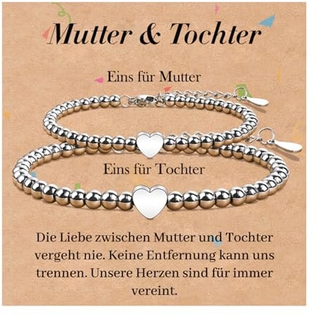 SUNSH Mutter Tochter Armband Geschenke Mutter Tochter, Geschenk Muttertag, Geschenk Mädchen 4 5 6 7 8 9 10 11 12 13 14 18 jahre, Geburtstagsgeschenk