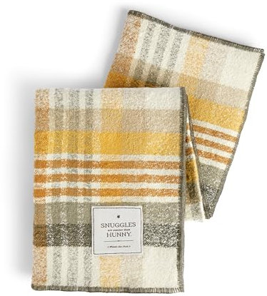 DEMDACO Winnie-The-Pooh Everyday Collection Sweeter Than Hunny Yellow Plaid 50 x 60 cm Acryl und Polyesterfaser Gemütliche Überwurfdecke