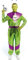 Partilandia Disfraz de Extraterrestre verde y morado para hombre Talla M