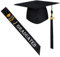 GraduationMall Class of 2024 Doktorhut und Schärpe für Abschlussfeier Schwarz, Party Dekoration Geschenke