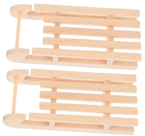 MAGICLULU 6 STK rustikaler Urlaubsschlitten Kidcraft-Spielset Kinderspielzeug Auto-Weihnachtsdekorationen Möbel Mini-Weihnachtsschlitten Mini-Schlitten-Ornament hölzern schmücken Zubehör