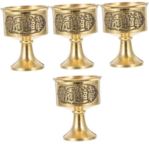 ABOOFAN Taza Para Vino 4 Piezas De Vino De Taza De Cobre De Whisky Inoxidable Vasos De Metal Vasos De De Vidrio De De Buda De De