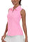 MoFiz Damen Polo Shirt Ärmelloses Golf T Shirt Elegant Sommershirts Lauftop Sport mit Reißverschluss Rosa-B M