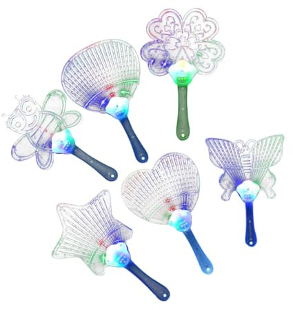 Toyvian 6stücke Glühende -fans Bunte Handventilatoren Aus Kunststoff Für Partys Festivals Und Hochzeiten Transparent Mit Wechselnden Mustern Kinderfreundlich Und Leicht Zu Tragen