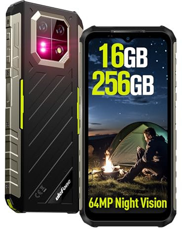 Ulefone Armor 22(256GB) Smartphone Resistente, Móvil Irrompible 16+256GB Android 13, 6.58 FHD+ 120Hz 64MP Dual Cámara, 6600mAh/33W, 4G Dual SIM 5G WIFI/NFC/IP69K Movil Resistente Agua y Golpes-Verde