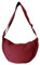 GoPaw Damen Halbmond Crossbody Schultertasche, Hobo Halfmoon Bag, Nylon Crossbody Bag Damen Halbmond Schultertasche mit verstellbarer Schultergurt, Einfarbige(Burgunderrot)