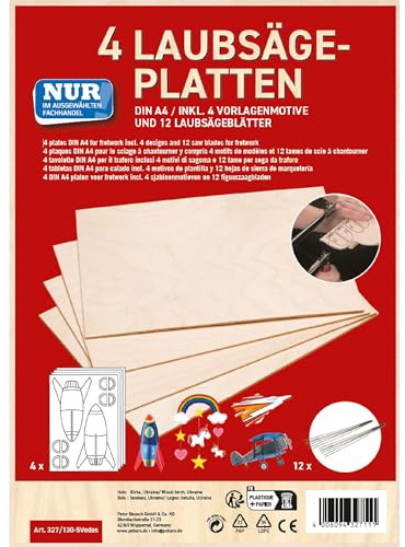 Peter Bausch GmbH & Co. KG Laubsägesperrholzplatten DIN A 4+Motive