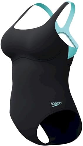 Speedo Damen Badeanzug mit Flexband und integriertem Schwimm-BH | Schwimmen | Fitnesstraining Schwimmbekleidung, Anthracite, 44
