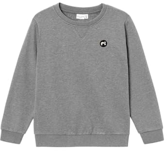 Name IT Jungen Nkmvimo Ls Sweat Bru Noos, Grey Melange, 122-128 EU