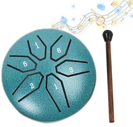 Steel Tang Drum - Pocket Steel Tang Drum, Hand Drum | Hand Pandorum, Hand Pan Ether Drum to Foster Imagination, Small Musical Instrument to Maintain Peaceful Mood, 4x2 Inches