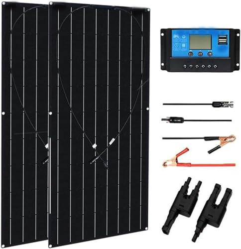 CHRISK 2pcs 120w Panneau Solaire monocristallin système photovoltaïque 12v Alimentation de Stockage d'énergie adapté aux navires, cabines, camions