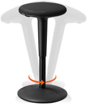 VEVOR Aktivstuhl Wackelhocker Stehhocker Wackelstuhl, höhenverstellbar (55-72 cm), Bürohocker aus Eisen, 120 kg belastbarer Hocker ideal für Schulen, Büro und Zuhause, 8° Neigungswinkel, Schwarz