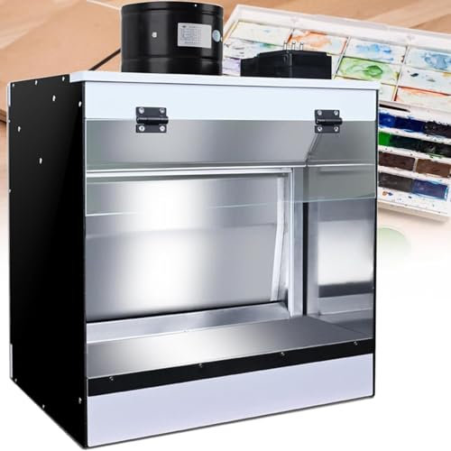 DPLXFPP Craft Table Airbrush Spray Booth, Model Paint Spray Box with Waterfall, Transparent Airtight Painting Cabinet for Craft Table, DIY Painting Model Craft Cake More,58 * 50 * 40cm