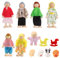 Getyjoe 13 PCS Puppenhaus Puppen Holz Familienpuppen Spielset Biegepuppen Figuren mit Hund und Schaukelpferd Puppenhaus Familie für Puppenfamilien Mitglieder Puppenhäuser Spielzeug Geschenk