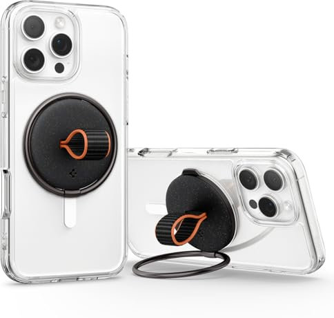 Spigen O-Mag MagFit MagSafe Ring, Handy Magnet Halterung【Nylon-Material】Kompatibel mit iPhone 17/16/15/14/13 Pro Max Air, MagSafe Hülle für Pixelsnap Pixel 10 Pro Fold XL, Samsung Galaxy S25 - Schwarz