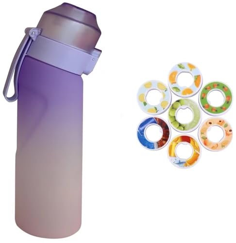 Generico Borraccia Up con 7 Gusti cialde aromatiche, 650ML Air Bottiglia Up Tritan Senza BPA, Air Starter Up Set Borracce 0 Tazza di zucchero e acqua Bere Frutta Fragranza
