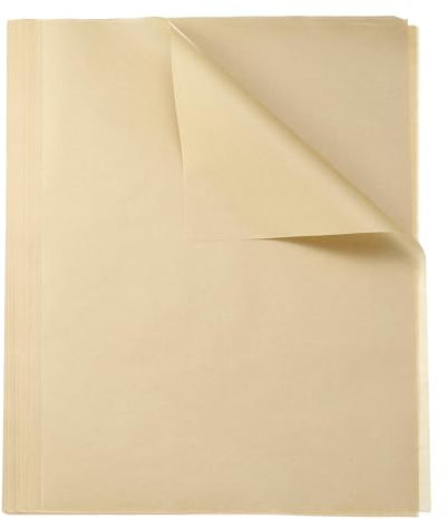 QUARKZMAN 200 Pcs de Hojas de Papeles Pergamino Cuadrados, 40x60cm Papel Impermeable para Envolver Alimentos Secos, Ideal para Sándwiches, Hornear, Cestas de Picnic, Pan, Color Madera