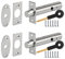HANDLEZONE® 2 Pack Mortice Security Door Bolts, Extended 88mm Rack Bolts - Silver Nickel Plated - with 2 Star Keys