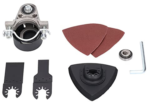 Angle Grinder Converter Set, Stainless Steel Multi Tool Vane/Wing Attachment, Universal Joint for Small Spaces