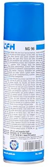 CFH Nachfüllgas NG 96 - Inhalt 250 ml, 85% Butan/15% Propan, Für das Nachfüllen von Anzündern, Feuerzeugen und Gaslötgeräten, Optimierte Zündeigenschaften bei Kälte, Mit Adaptereinsätzen im Deckel