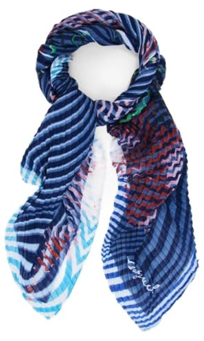 Desigual Tuch Bluestrip Rectangle Foulard Blue Water dunkelblau