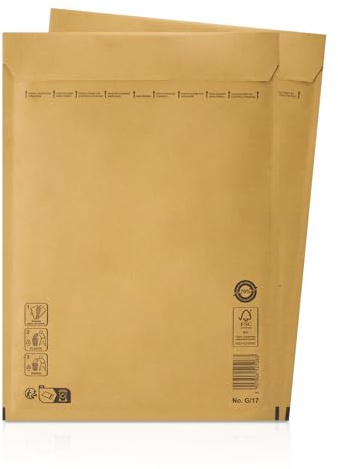 25stk Luftpolsterumschläge Polsterumschlag Versandtaschen Briefumschläge Luftpolstertaschen geeignet für für DIN A4+ / C4, Versandverpackung mit Selbstklebeverschluss G7(250 x 350 mm) 17/G, Braun