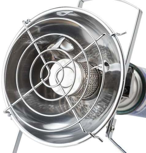 Violiica Tragbare Gasheizung 1,0 KW Edelstahl Outdoor Wärmer Campingkocher für Propangas- und Butangastanks für Zeltheizung und Outdoor-Aktivitäten bei kaltem Wetter