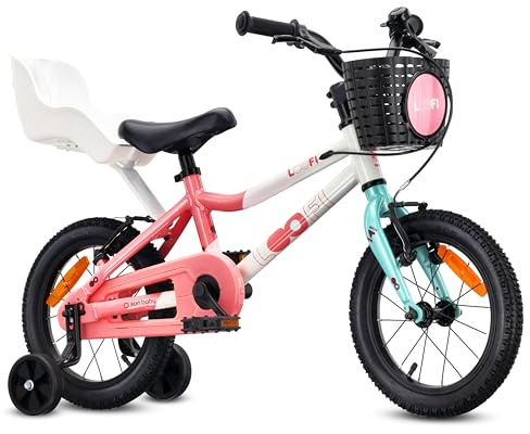 sun baby LOOFI Kinderfahrrad 14–16 Zoll aus Aluminium | leichtes Fahrrad für Kinder ab 3 Jahren, Stützräder, Korb und Klingel