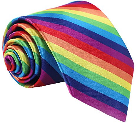 fortunatever Herren-Krawatten aus massivem Satin, extra lange Krawatten, handgefertigte Krawatten für Herren, mit mehreren Farben und Geschenkbox, regenbogenfarben