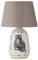 Rabalux 4373 Tischleuchte Dora aus Keramik Textil weiß/grau Ø24cm H:38cm mit eingebautem Schalter