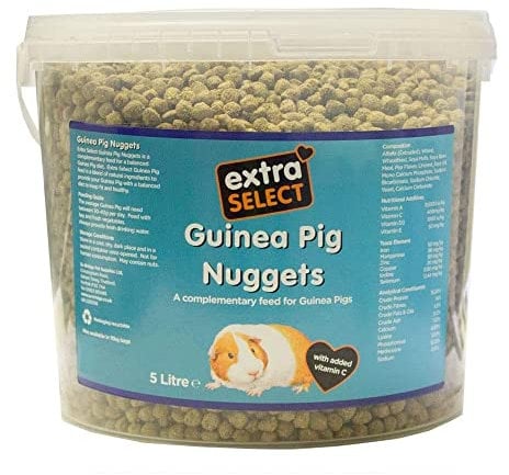 Extra Select Guinea Pig Nuggets - Dry Pellets with Vitamin C Small Animal Food Guinea Pig Food Nuggets - 5L Tub