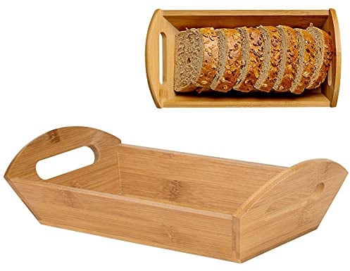 NAVA Corbeille à pain en bambou pour pâtisseries, pain, petits pains, 29 x 14 cm
