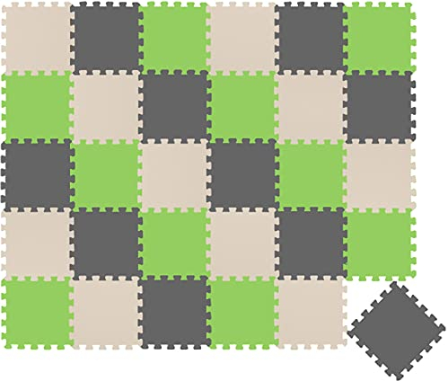 LittleTom 27 Teile Spielmatte Baby Puzzlematte ab Null - 30 x 30 cm Krabbelmatte Bodenmatte Kinder - Puzzle Teppich Kinderzimmer Matte - Outdoor Bodenschutzmatte Spielteppich Eva Schaumstoff Isomatte