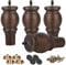 Btowin 5 inch Solid Wood Furniture Legs, 4Pcs Turned Round Wooden Bun Feet with Mounting Plate & Screws for Sofa Couch Ottoman Chair Sofa