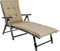 normani Gartenliege Auflage Sonnenliege Polster Polsterauflage mit weicher 6 cm Füllung - Liegepolster aus wasserdichtem Material und Befestigungsbändern 195x55 cm Farbe Beige