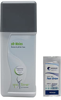 BAYROL SpaTime pH-Moins Granulés - 1,5kg | Correcteur de pH Solide - Baisse Le pH - Dissolution Rapide + 10 Tests HPS OFFERTS 6 en 1