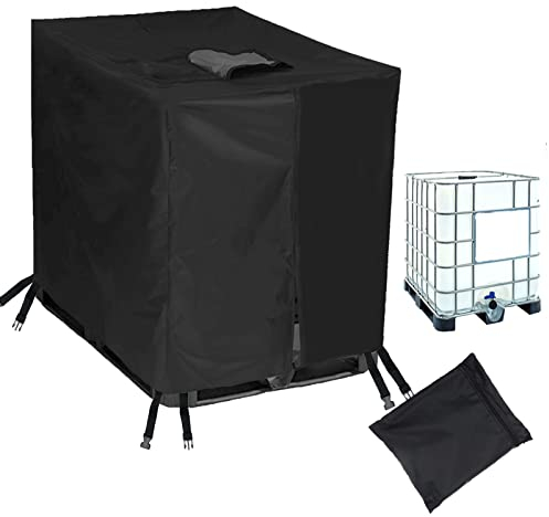 MOZMY IBC Tank Abdeckung, Upgrade IBC Wassertank Abdeckung mit Reißverschluss, Abdeckplane für IBC Tank 1000L Outdoor, 420D Oxford Schutzhülle IBC Abdeckung (120x100x116cm)