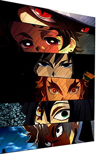 Magic Canvas Art Demon Slayer Collage Anime Leinwandbild 1- teilig Hochwertiger Kunstdruck Wandbilder – B8401, Material: Poster ungerahmt, Größe: 120x80 cm