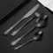 Individuell graviertes Besteck, individuelles Geschirrset mit Geschenkbox, personalisierter Schriftzug, Namensgabel/Messer/Löffel, Edelstahlbesteck (Schwarz)