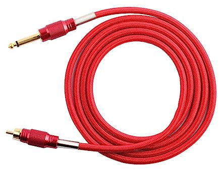 Beavorty Clip Cord Für Tattoo Maschine Langlebiges Geflochtenes Kabel Mit Reinem Kupferstecker Für Stromversorgung Rot Geeignet Für Maschinen