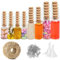 Winter Shore Mini Glass Bottles mit Korken & Schnur (44er-Pack) - 5, 10 & 20 ml Mini Flaschen Wichtel mit Korken, 30 m Schnur, 2 Trichtern, 50 Augenschrauben - Für Selbstgemachte Partygeschenke & Deko