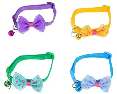 FRCOLOR 4stücke Teiliges Verstellbarer Hundehalsbänder Mit Schleifen Pet Bowknot Collars Gelb Grün Und Für Stylische Haustiere Bei Outdoor-aktivitäten